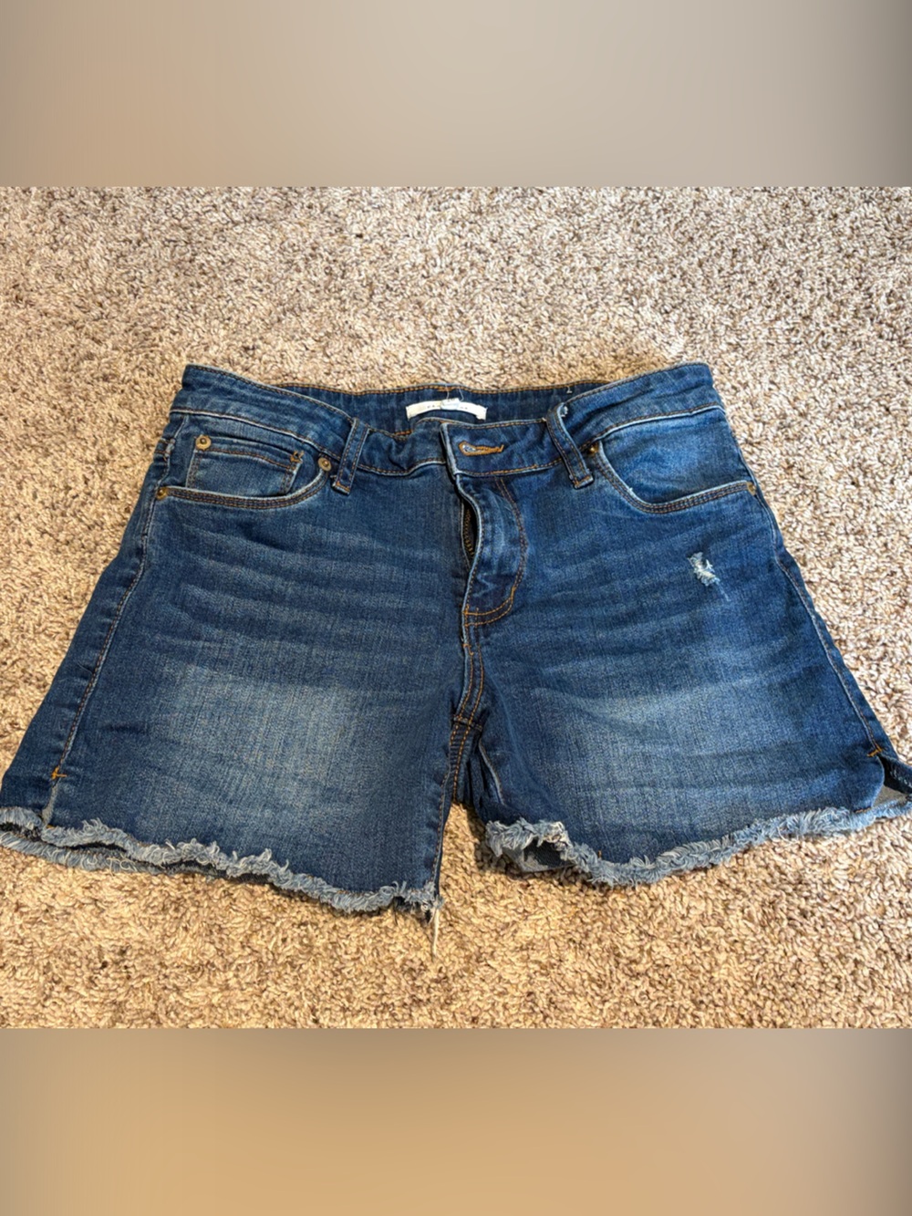 STS Blue Frayed Hem Medium Blue Denim Shorts